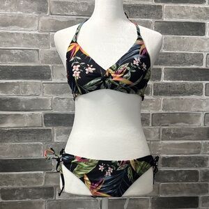 Floral Black Bikini Set